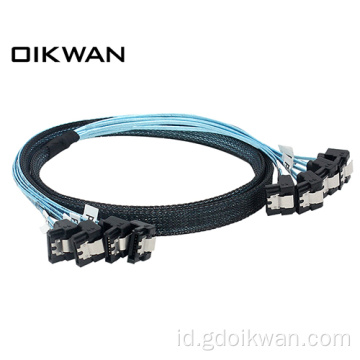 4sata Sudut Kanan ke 4Sata Kabel Sudut Kanan Sata 7 Pin Connector 4 x Sata